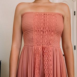 Strapless Pink Summer Dress